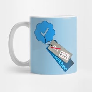 Twitter Verified Check Mark Meme (Elon Musk) 8$ Price Tag Mug